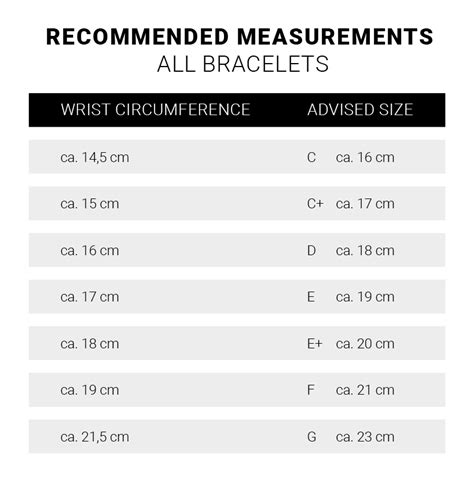 gucci bracelet size chart.